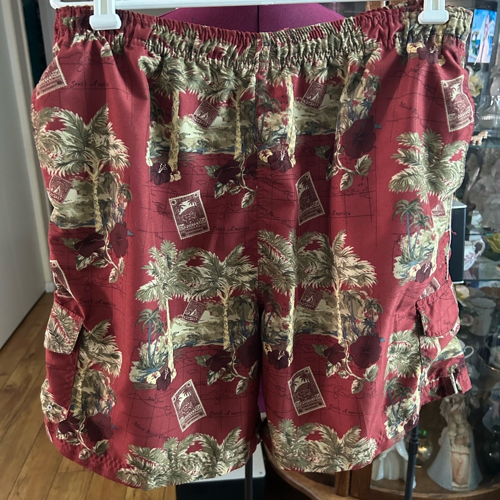 Men’s Bungalow Joe Swimsuit. Hawaiian Style With Palm Trees.